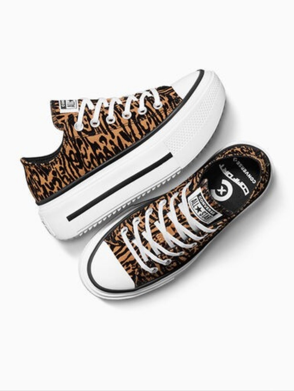 Converse Chuck Taylor All Star Lift Double Stack Low-Top Leopard W 9.5 M 7.5
